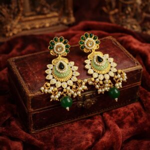 morbagh kundan peacock earrings