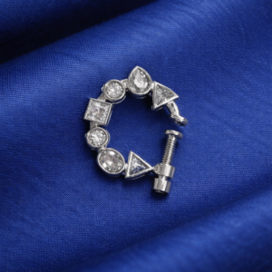 luxury gold tone geometric crystal adjustable ring